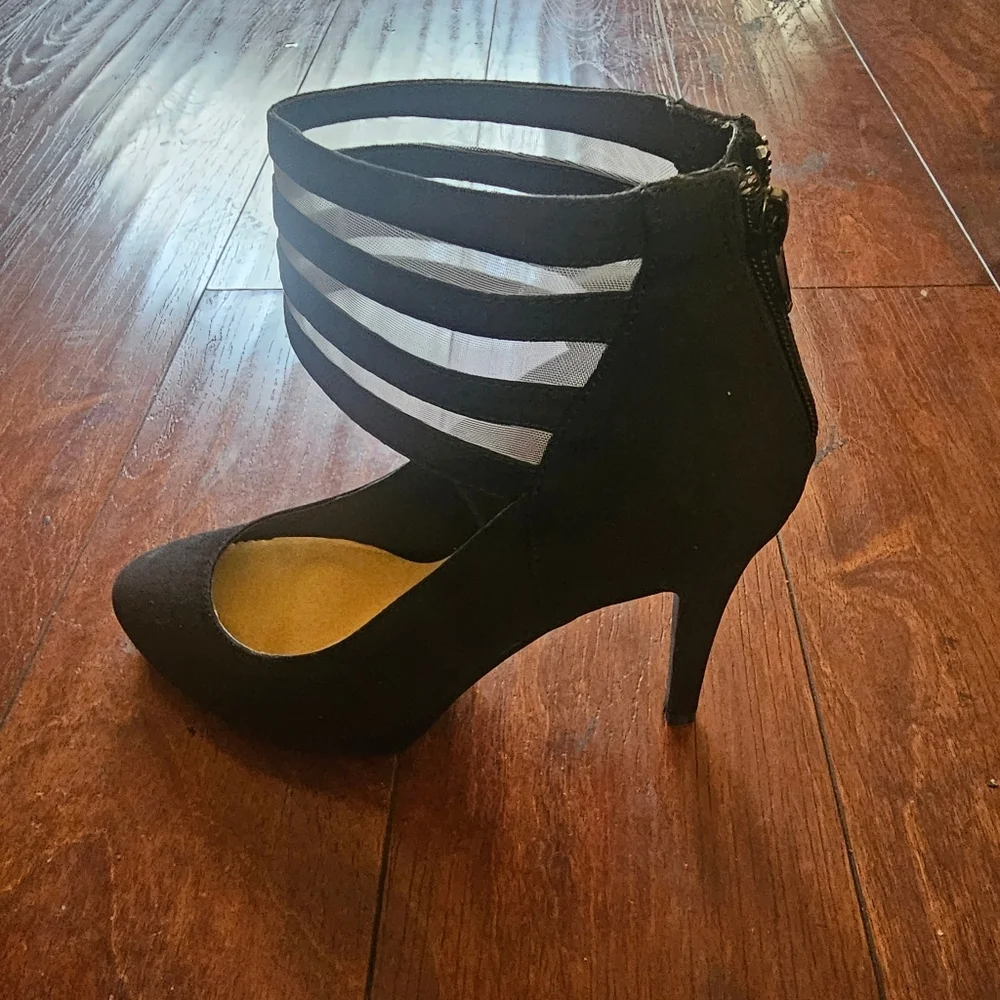 Styluxe Black Mesh Women's Heels, Size 8.5 - Picture 4 of 6